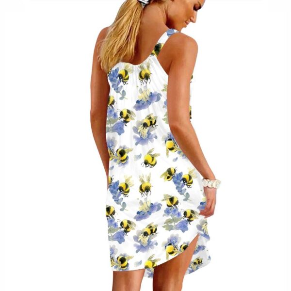 Gearhumans 3D Fuzzy Bees And Flowers Custom Beach Dress GW2306212 Beach Dress