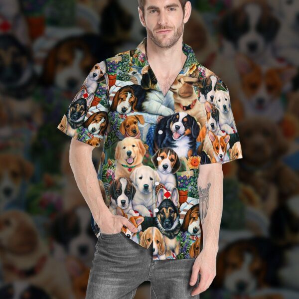 Gearhumans 3D Garden Puppies Custom Short Sleeve Shirt GS05052119 Hawai Shirt 