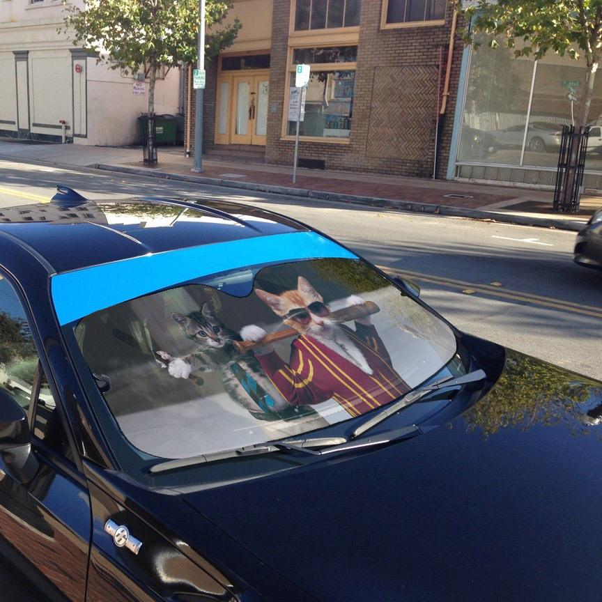 Gearhumans 3D Garfield Kittens Badass Custom Car Auto Sunshade GO23042122 Auto Sunshade