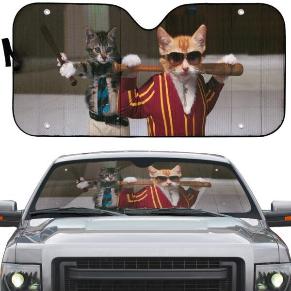 Gearhumans 3D Garfield Kittens Badass Custom Car Auto Sunshade GO23042122 Auto Sunshade