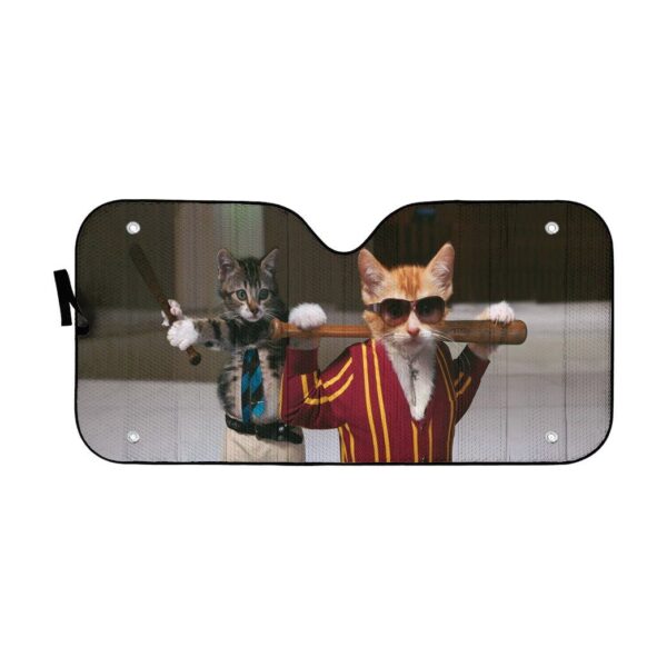 Gearhumans 3D Garfield Kittens Badass Custom Car Auto Sunshade GO23042122 Auto Sunshade 57''x27.5'' 