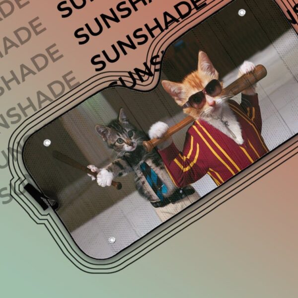 Gearhumans 3D Garfield Kittens Badass Custom Car Auto Sunshade GO23042122 Auto Sunshade
