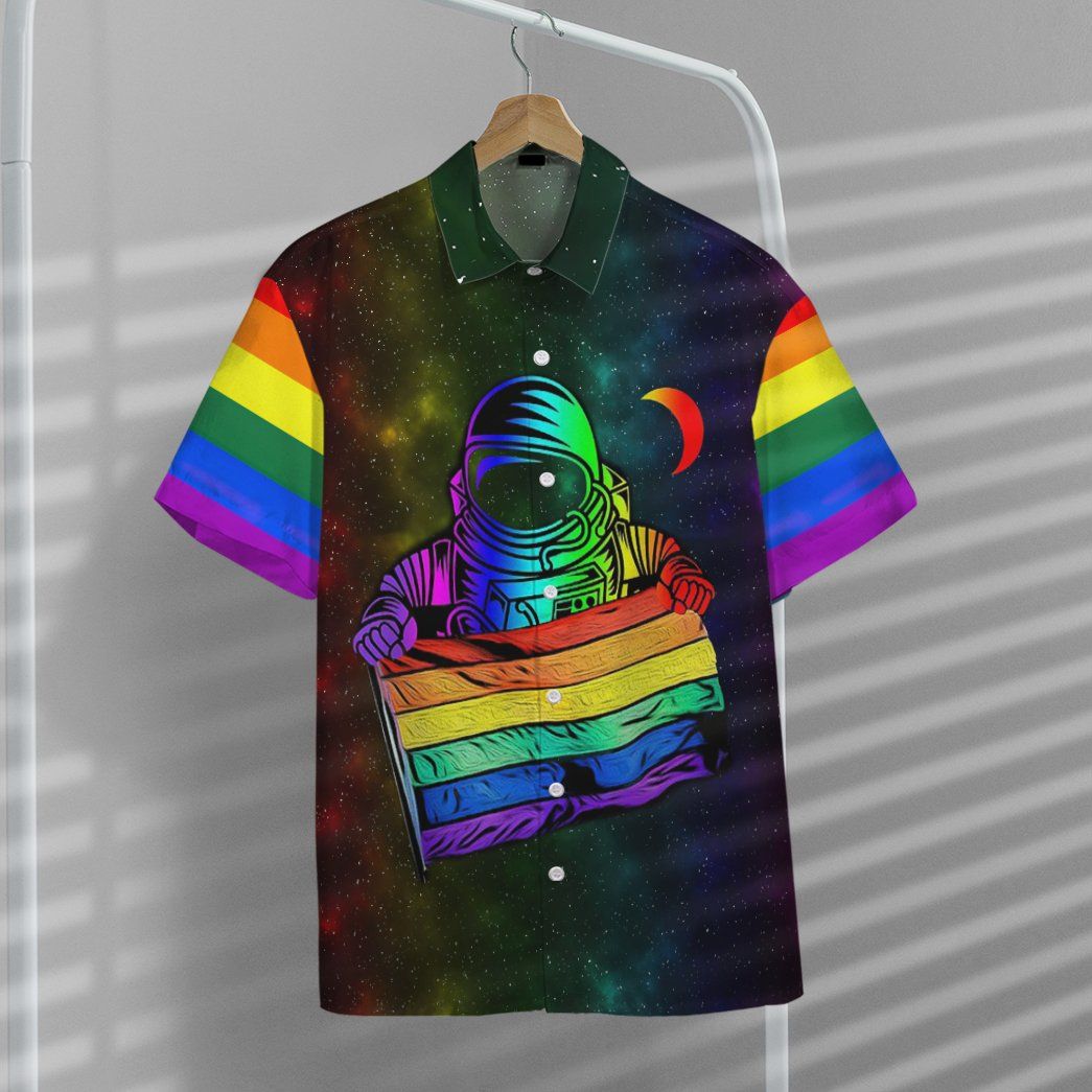 Gearhumans 3D Gay Pride Astronaut Custom Hawaii Shirt GS24052116 Hawai Shirt