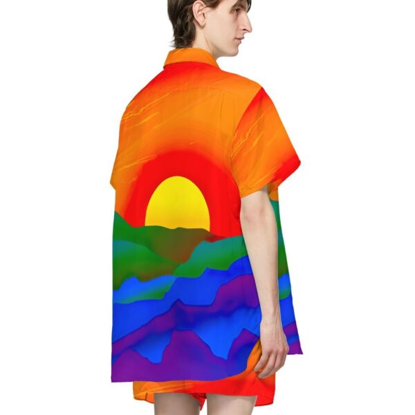 Gearhumans 3D Gay Pride Sunrise Custom Hawaii Shirt GS2105218 Hawai Shirt 
