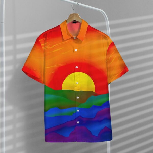 Gearhumans 3D Gay Pride Sunrise Custom Hawaii Shirt GS2105218 Hawai Shirt 