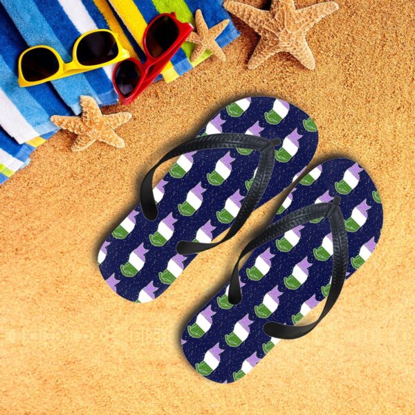 Gearhumans 3D Genderqueer Cats In Space Custom Flip Flop GS26052123 Flipflop