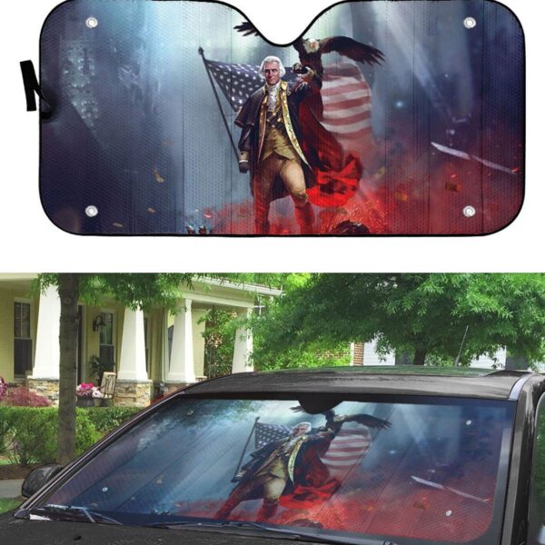 Gearhumans 3D George WARshington Custom Sunshade GO29062111 Auto Sunshade 