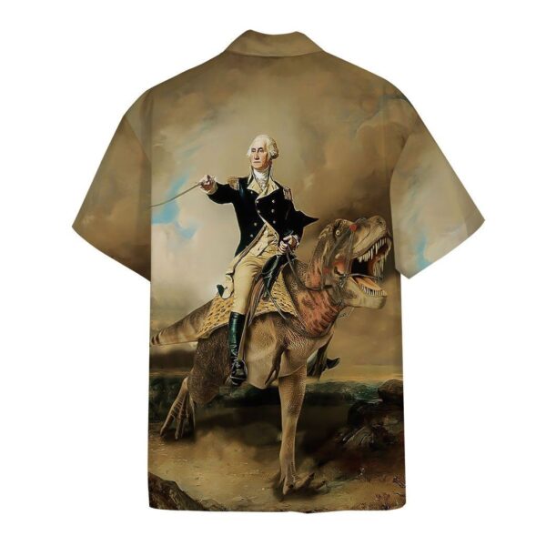Gearhumans 3D George Washington Dinosaur Custom Short Sleeve Shirt GW2806212 Hawai Shirt