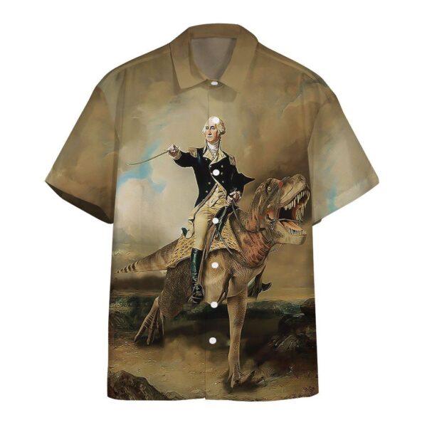 Gearhumans 3D George Washington Dinosaur Custom Short Sleeve Shirt GW2806212 Hawai Shirt Hawai Shirt S 