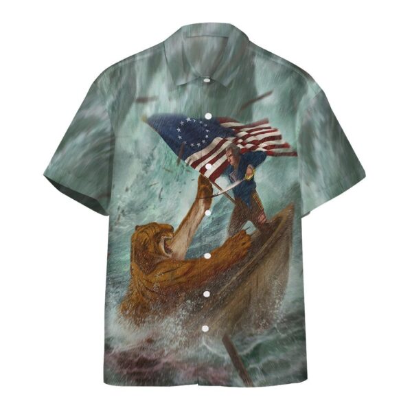 Gearhumans 3D George Washington Fighting Tiger Custom Short Sleeve Shirt GW3006216 Hawai Shirt Hawai Shirt S 