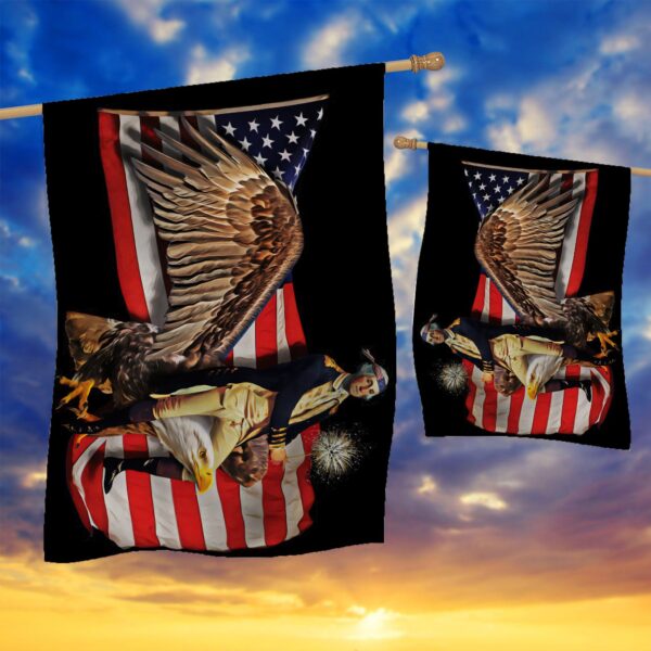 Gearhumans 3D George Washington Riding a Shark American Custom Flag GO30062111 House Flag
