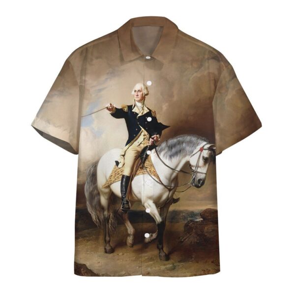 Gearhumans 3D George Washington Taking the Salute at Trenton Custom Short Sleeves Shirt GO30062110 Hawai Shirt Hawai Shirt S 