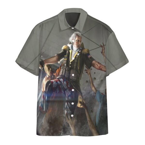 Gearhumans 3D George Washington Zombie Hunter Custom Short Sleeve Shirt GW3006218 Hawai Shirt Hawai Shirt S 