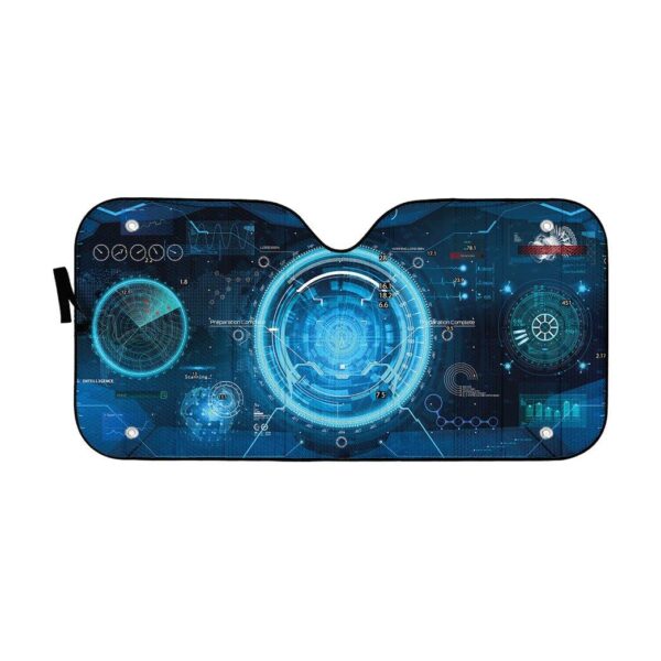Gearhumans 3D Spacecraft Control Panel Dashboard Custom Car Auto Sunshade GW1106211 Auto Sunshade 57''x27.5''
