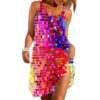 Gearhumans 3D Sparkling Disco Girl In The Beach Party Custom Sleeveless Beach Dress GO22062113 Beach Dress Beach Dress S