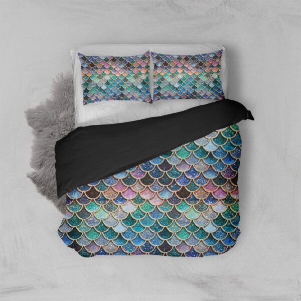 Gearhumans 3D Sparkling Mermaid Tail Custom Bedding Set GW2106213 Bedding Set 