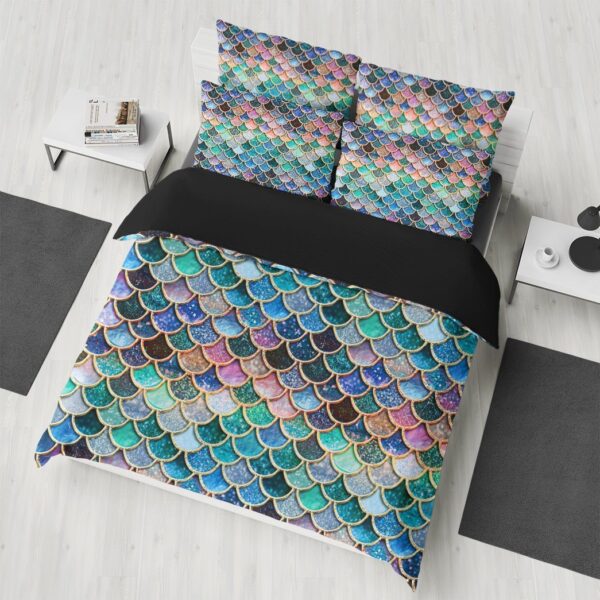 Gearhumans 3D Sparkling Mermaid Tail Custom Bedding Set GW2106213 Bedding Set 