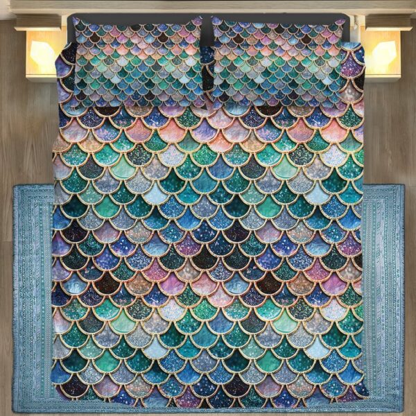 Gearhumans 3D Sparkling Mermaid Tail Custom Bedding Set GW2106213 Bedding Set