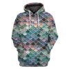 Gearhumans 3D Sparkling Mermaid Tail Custom Tshirt Hoodie Apparel GW2106216 3D Apparel Hoodie S