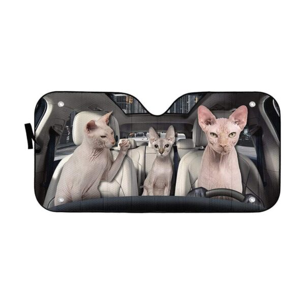 gearhumans 3D Sphynx Cat Custom Car Auto Sunshade GL06083 Auto Sunshade 57''x27.5'' 