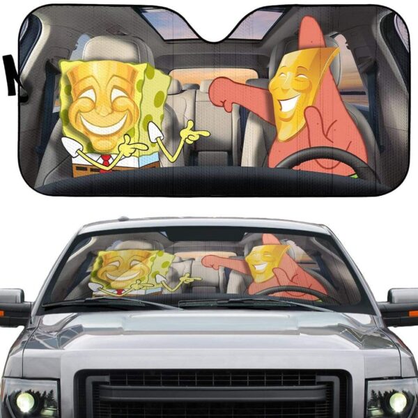 gearhumans 3D Spongebob Custom Car Auto Sunshade GL11056 Auto Sunshade