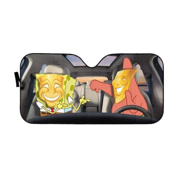 gearhumans 3D Spongebob Custom Car Auto Sunshade GL11056 Auto Sunshade 57''x27.5''