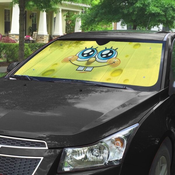 Gearhumans 3D SpongeBob Custom Car Auto Sunshade GO23042126 Auto Sunshade