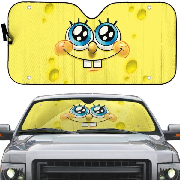 Gearhumans 3D SpongeBob Custom Car Auto Sunshade GO23042126 Auto Sunshade