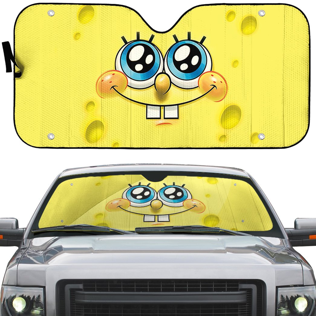Gearhumans 3D SpongeBob Custom Car Auto Sunshade GO23042126 Auto Sunshade