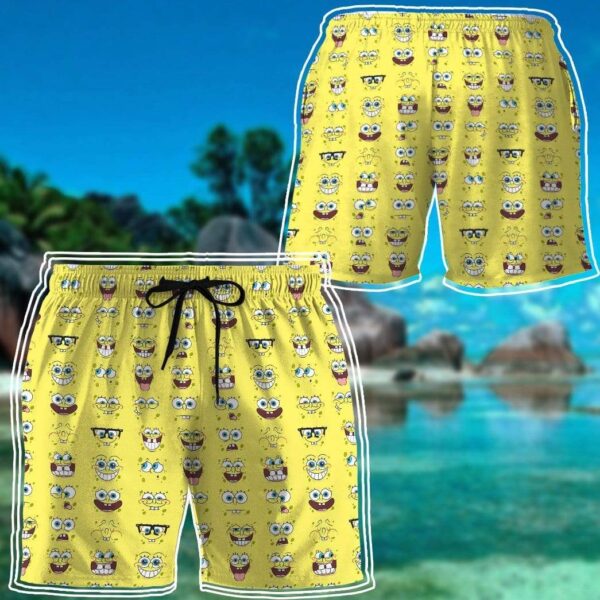 Gearhumans 3D Spongebob Emotions Custom Beach Shorts GN15074 Men Shorts