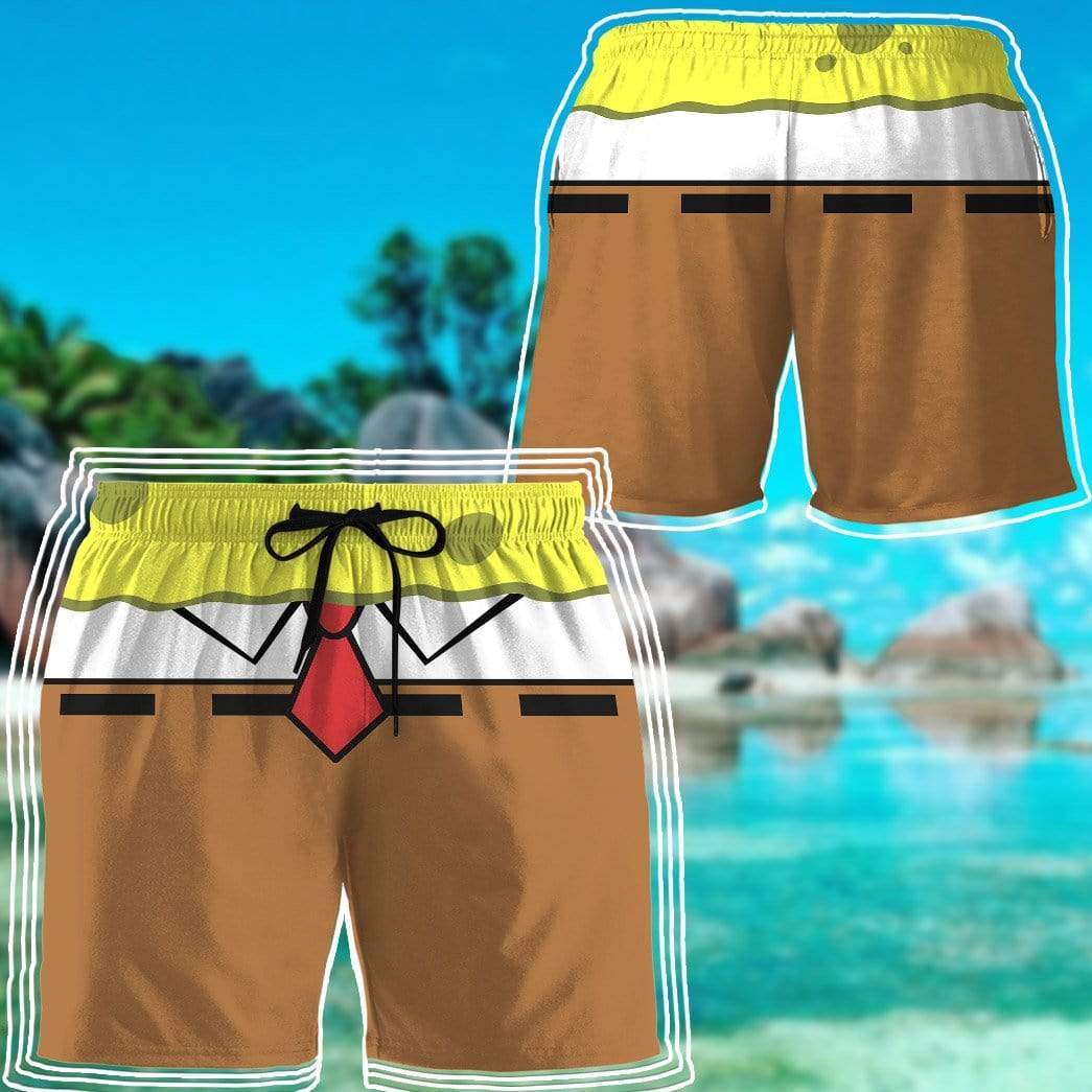 Gearhumans 3D SpongeBob Set Custom Beach Shorts Swim Trunk GV310716 Men Shorts