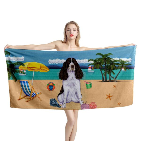 Gearhumans 3D Springer Spaniel Dog Custom Beach Towel GW12052134 Towel
