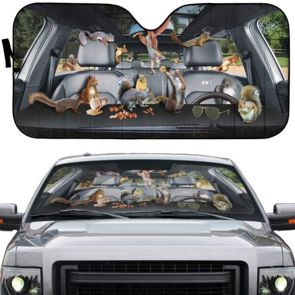 gearhumans 3D Squirrel Custom Car Auto Sunshade GH250517 Auto Sunshade