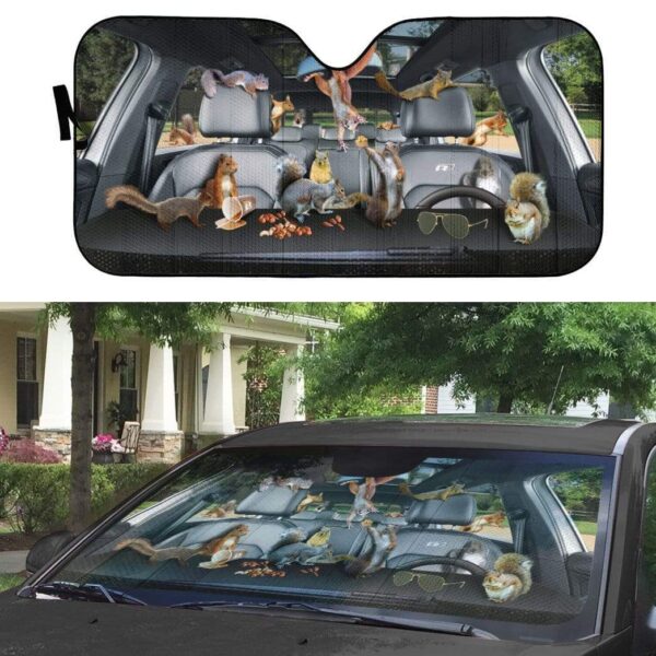 gearhumans 3D Squirrel Custom Car Auto Sunshade GH250517 Auto Sunshade 