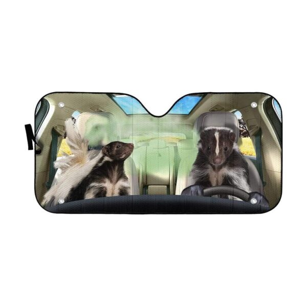 gearhumans 3D Stinky Skunks Custom Car Auto Sunshade GS26062 Auto Sunshade 57''x27.5'' 