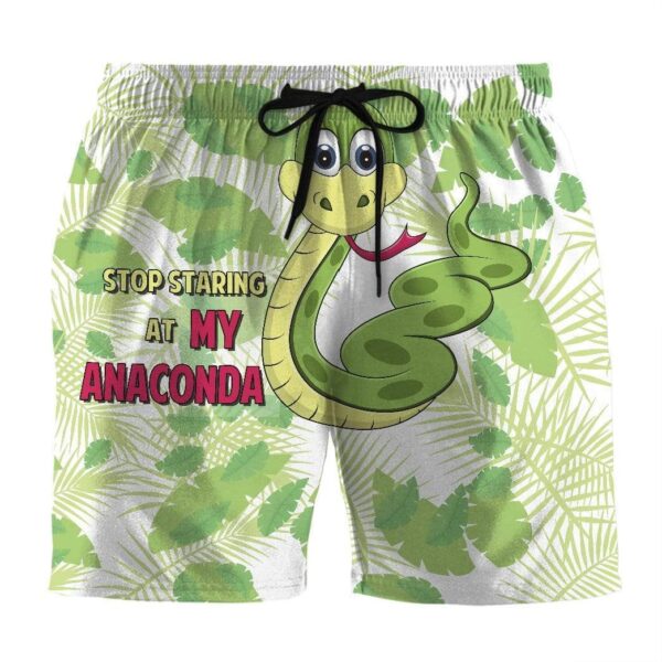 Gearhumans 3D Stop Staring At My Anaconda Custom Beach Shorts Swim Trunks GN01071 Men Shorts Men Shorts S 