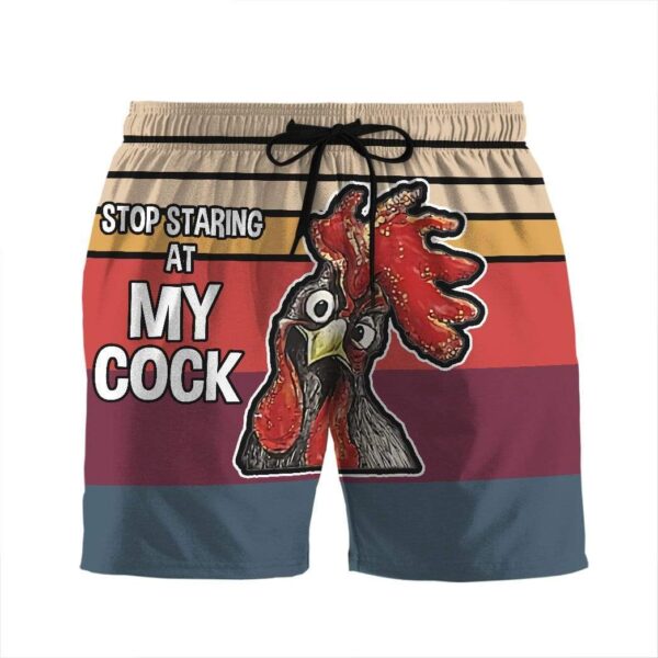 Gearhumans 3D Stop Staring At My Cock Custom Beach Shorts Swim Trunks GL03077 Men Shorts Men Shorts S
