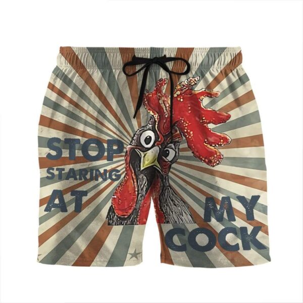Gearhumans 3D Stop staring at my cock Custom Beach Shorts Swim Trunks GS03071 Men Shorts Men Shorts S