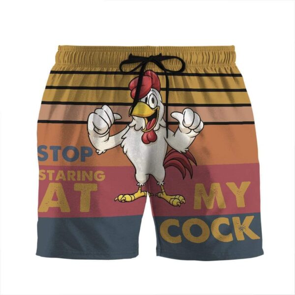 Gearhumans 3D Stop staring at my cock Custom Beach Shorts Swim Trunks GS030710 Men Shorts Men Shorts S