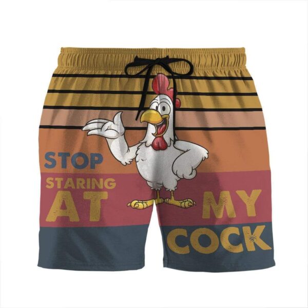 Gearhumans 3D Stop staring at my cock Custom Beach Shorts Swim Trunks GS030711 Men Shorts Men Shorts S