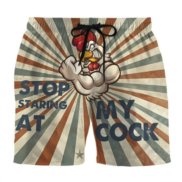 Gearhumans 3D Stop staring at my cock Custom Beach Shorts Swim Trunks GS03072 Men Shorts Men Shorts S