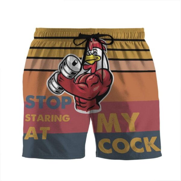 Gearhumans 3D Stop staring at my cock Custom Beach Shorts Swim Trunks GS03078 Men Shorts Men Shorts S