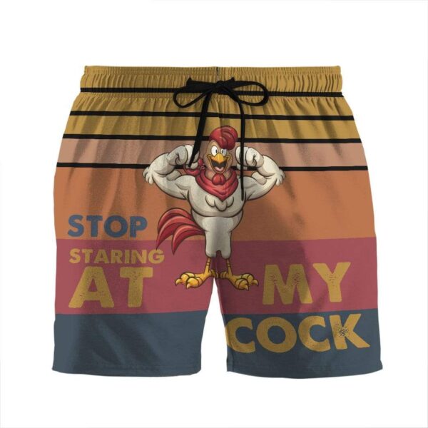 Gearhumans 3D Stop staring at my cock Custom Beach Shorts Swim Trunks GS03079 Men Shorts Men Shorts S