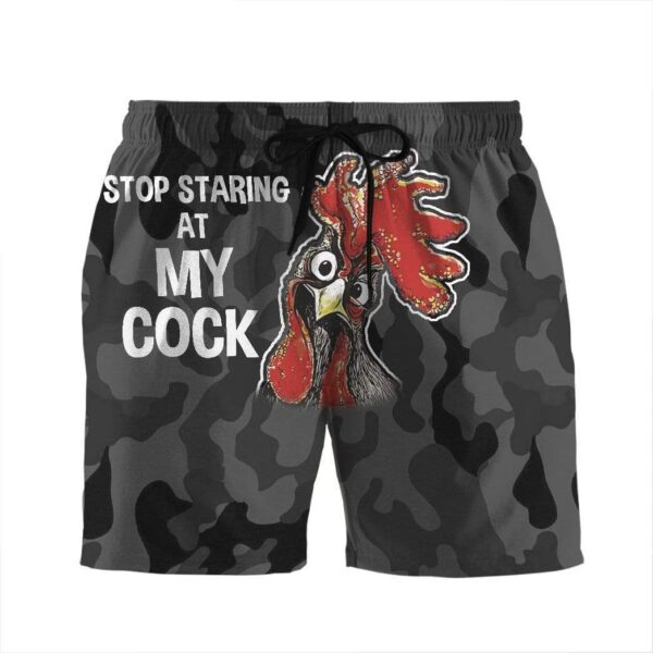 Gearhumans 3D Stop Staring At My Cock Pls Custom Beach Shorts Swim Trunks GL03078 Men Shorts Men Shorts S