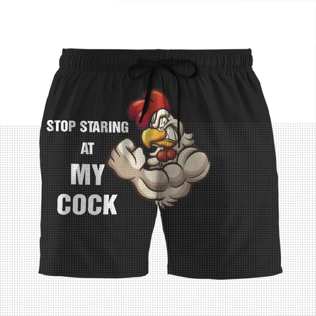 Gearhumans 3D Stop staring at my cock Summer Beach Shorts Swim Trunks GV03076 Men Shorts Men Shorts S
