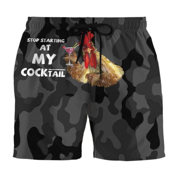 Gearhumans 3D Stop Staring At My Cocktail Custom Beach Shorts Swim Trunks GL30064 Men Shorts Men Shorts S 