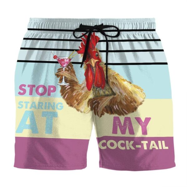 Gearhumans 3D Stop Staring At My Cocktail Custom Summer Beach Shorts Swim Trunks GV01079 Men Shorts Men Shorts S