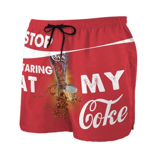 Gearhumans 3D Stop staring at my coke Beach Shorts Swim Trunks GN08071 Men Shorts