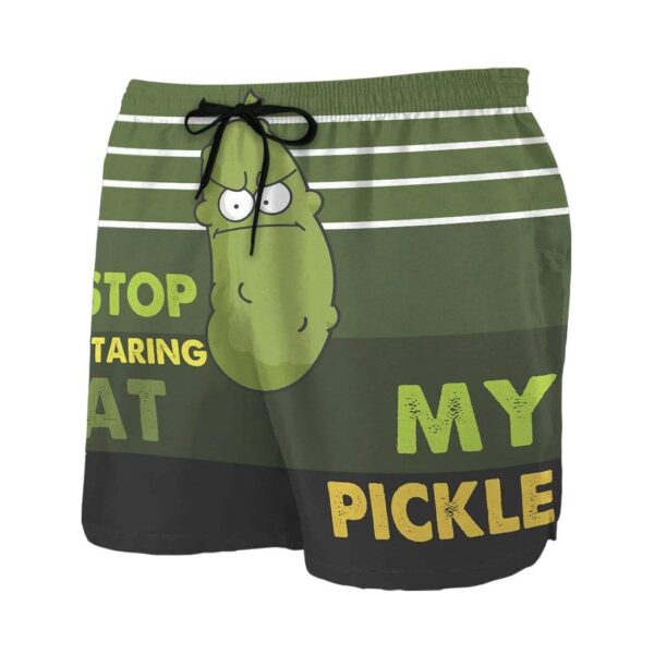 Gearhumans 3D Stop staring at my pickle Beach Shorts Swim Trunks GV08073 Men Shorts