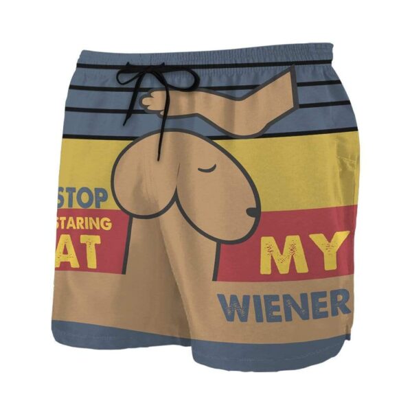 Gearhumans 3D Stop Staring At My Wiener Beach Shorts Swim Trunks GV08071 Men Shorts